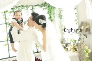 ニコニコお子様と3人でフォトウェディング