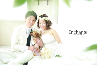 わんちゃんと一緒にフォトウェディング