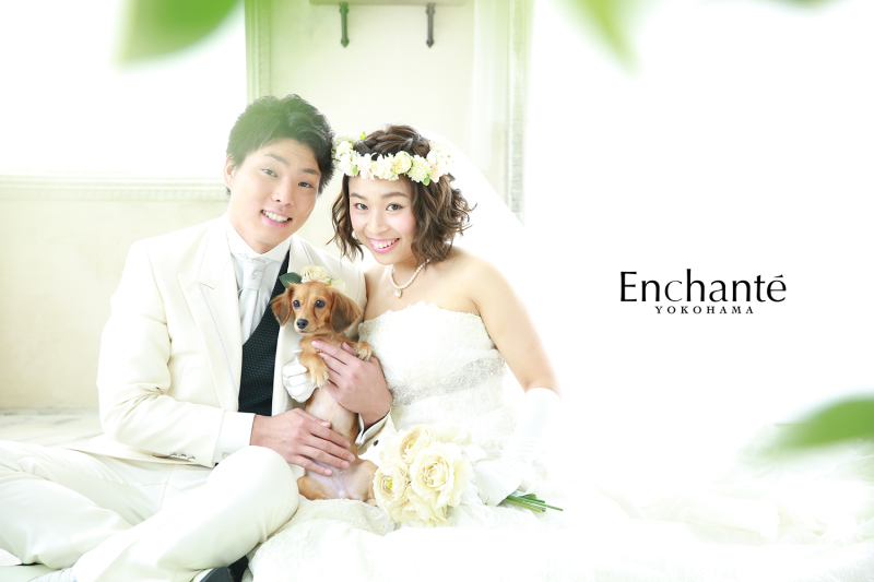 わんちゃんと一緒にフォトウェディング