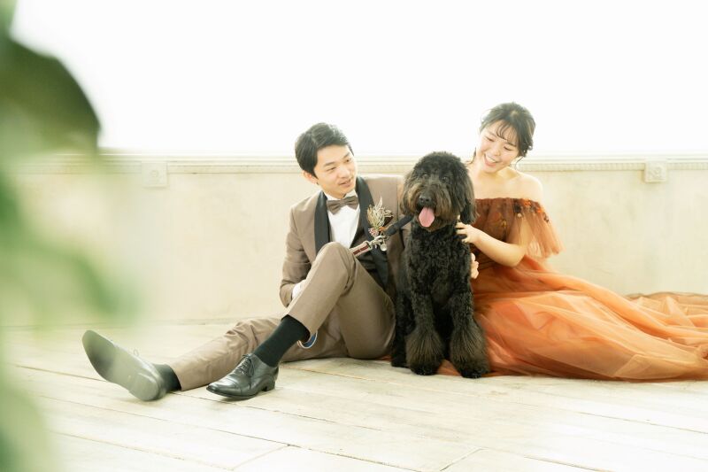 愛犬とスタジオ撮影&カジュアルフォト