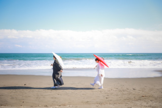アンシャンテ横浜_【海・岩場】洋装ロケ