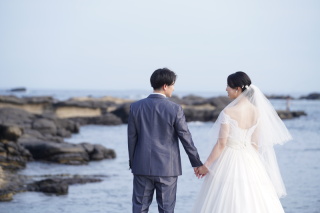 アンシャンテ横浜_【海・岩場】洋装ロケ
