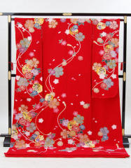 0200717/赤地　手鞠に桜