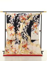 紺地/白地　牡丹　枝垂桜/0143310