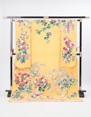 手描き友禅　黄　四季の花/0270745