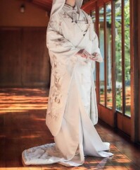 ちりめん金刺繍鶴 牡丹松竹梅/0103324