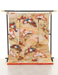 クリーム地　雲取老松　草花綴り/0133318