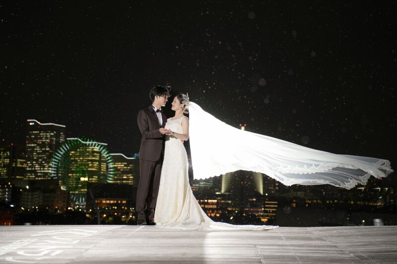 風に舞うベール