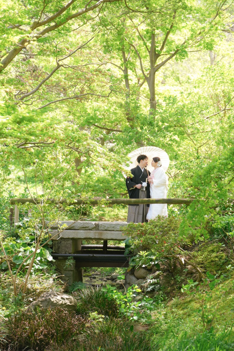 緑に囲まれた撮影