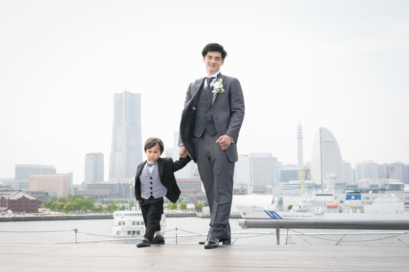 パパと同じポーズで