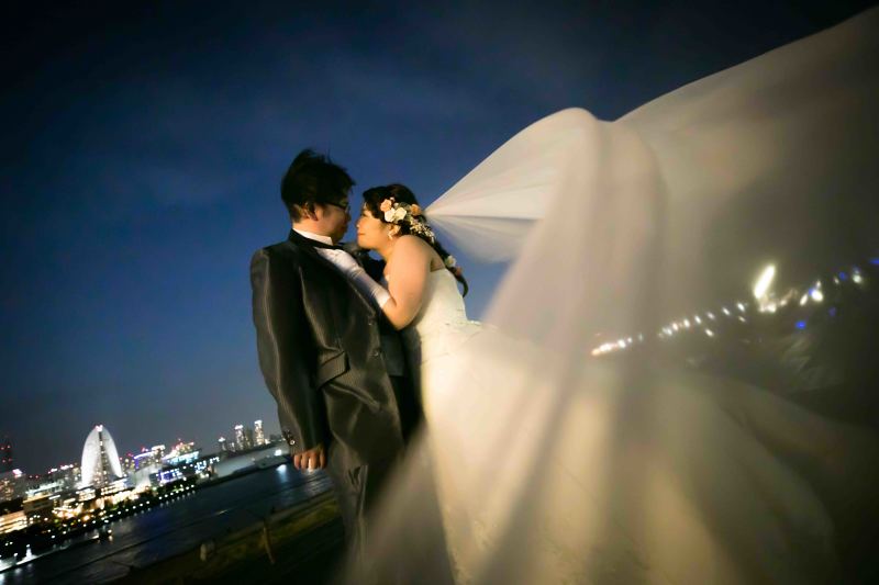 ベールがふわり