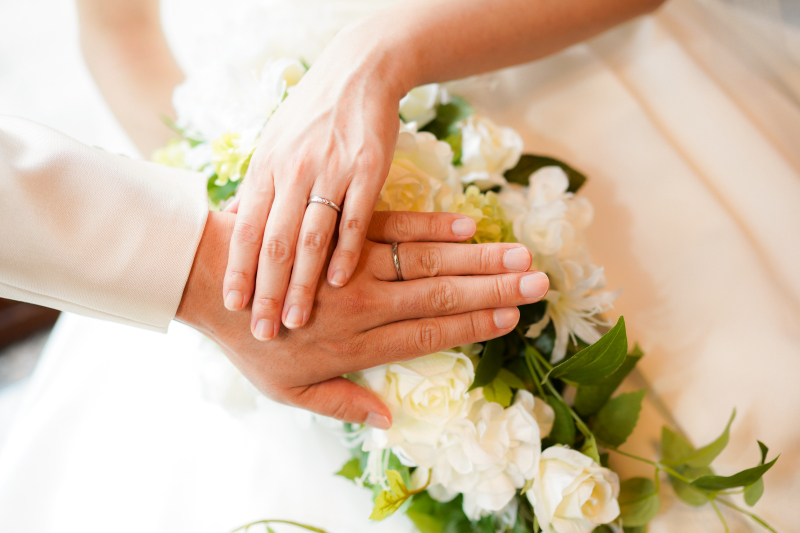 リングも華やかに撮影して