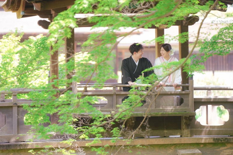 緑に囲まれた撮影