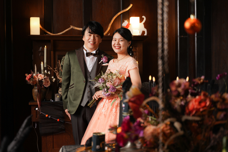 渋みのグリーン&times;暖かみのオレンジ