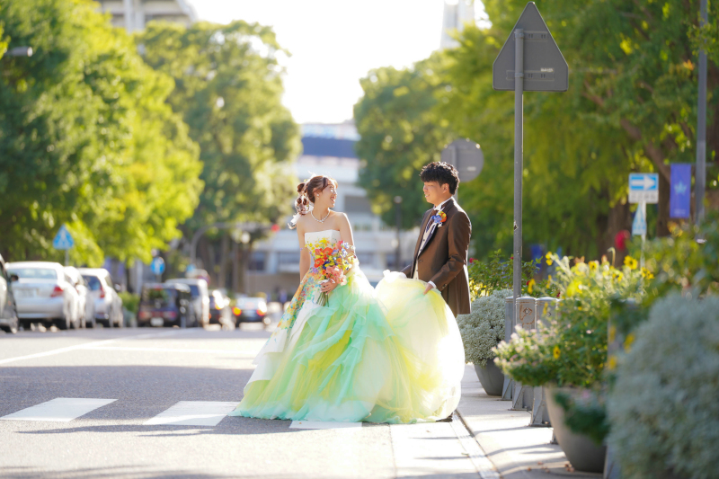 溶け込むライムグリーン