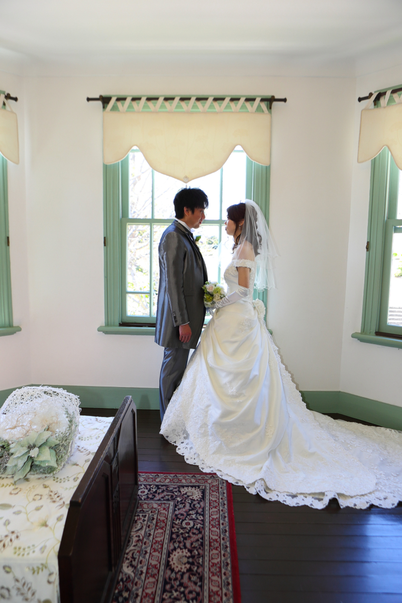 可愛いベッドルームで