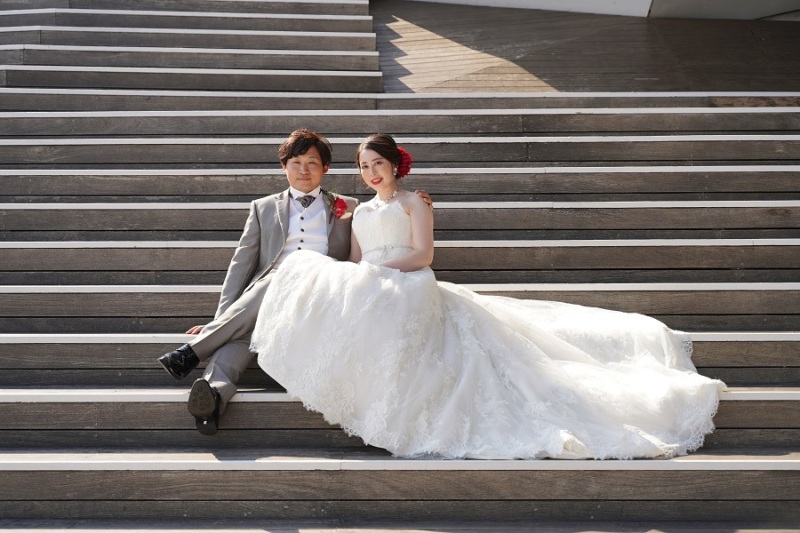 洋装は大さん橋にて