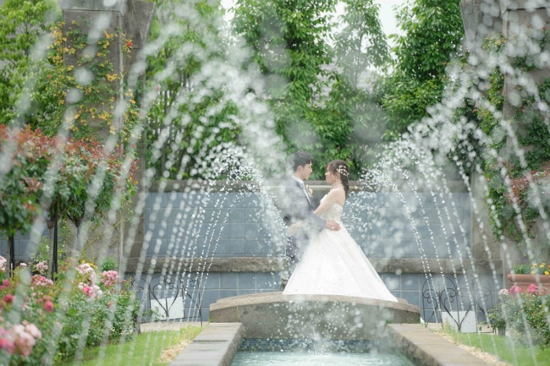 噴水でのシーン