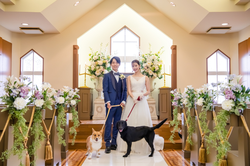 【ペットフォトウェディングプラン】チャペルや選べるロケーションなどお好みに合わせた撮影が叶う!
