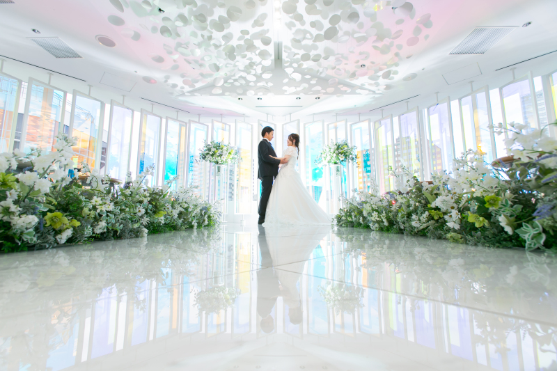 チャペルを広く使って明るいお写真♡