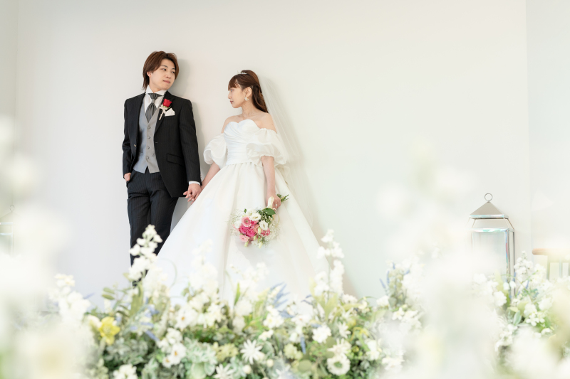 チャペルでもスタジオ撮影のように♡