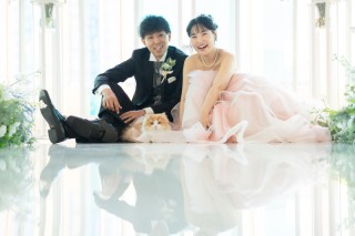 猫ちゃんとのわくわくフォトウェディングの様子♡