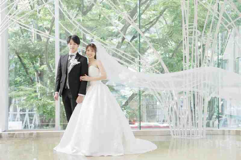 ロングベールをいかしたショット