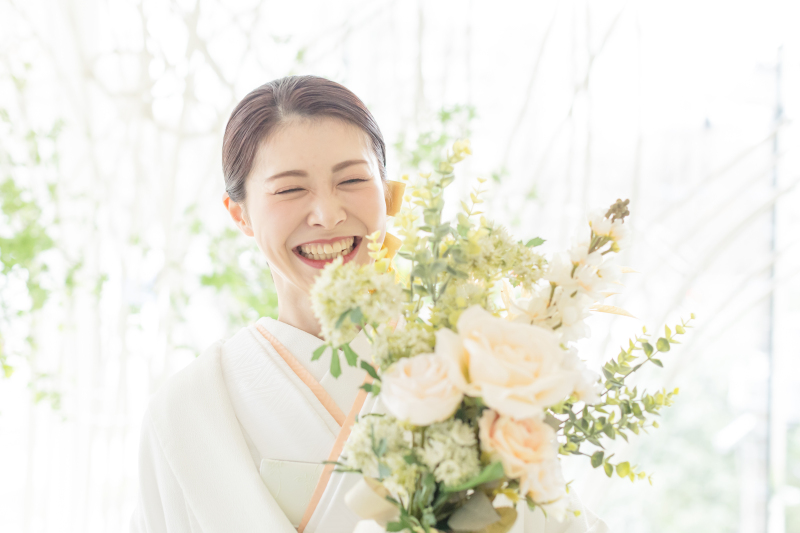 和装でブーケもとっても素敵!