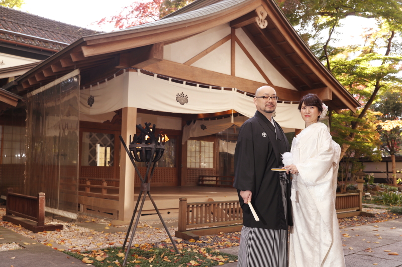 本格的神殿で和装ロケーションフォト