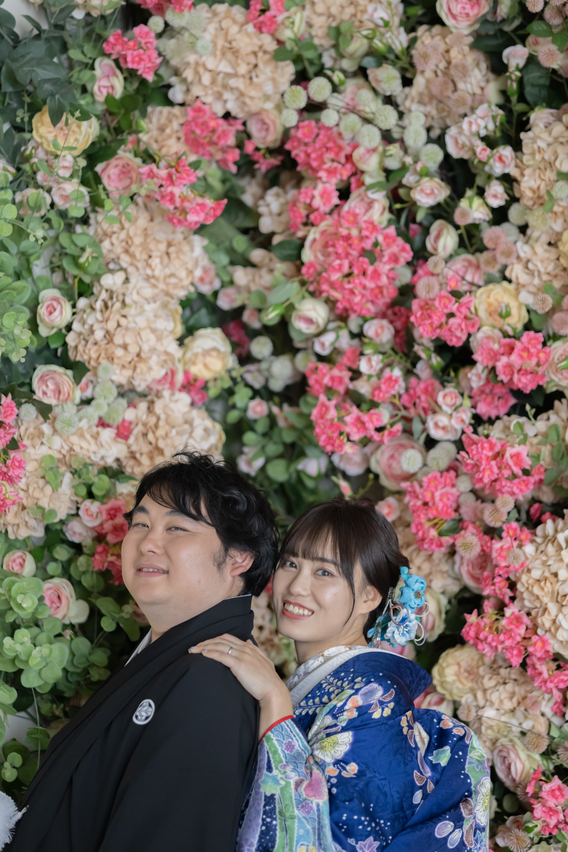 撮影必須!のフラワーウォールを使用して・・・