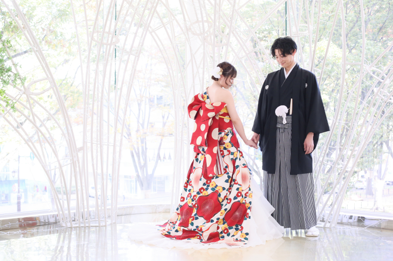 紋付袴×オリエンタル和装