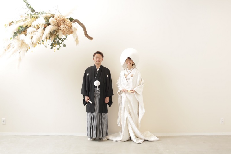 綿帽子をつけた姿はしっとりと