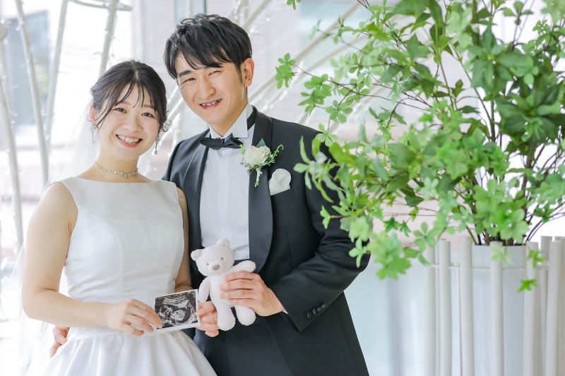 ウェディングドレスでマタニティフォト