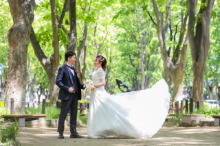 新緑に囲まれたウエディングフォト°˖✧