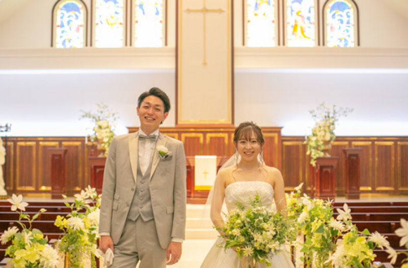 緑豊かな錦が丘の森に佇む大聖堂<アーリー迎賓館>でフォトウェディング