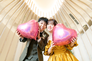 趣味と家族に囲まれてチャペル、スタジオ撮影