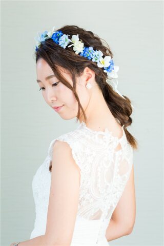 ヘッドアクセサリー（花冠(ﾌﾞﾙｰ) ）