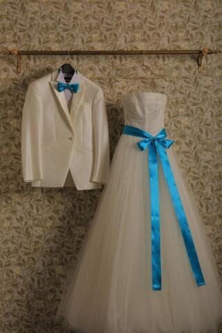 【洋装付属品】ｻｯｼｭﾘﾎﾞﾝ 蝶ﾈｸﾀｲ(ﾌﾞﾙｰ) 