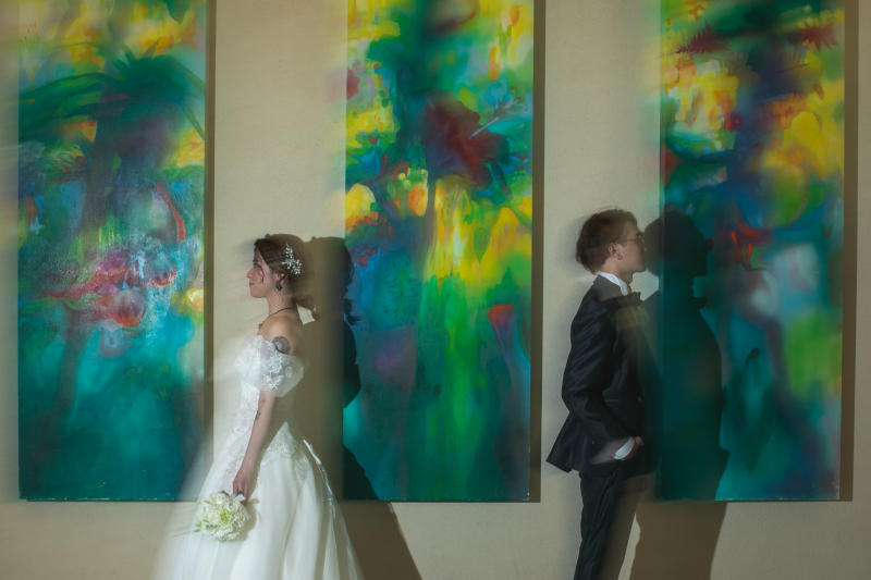 絵画の前で・・・