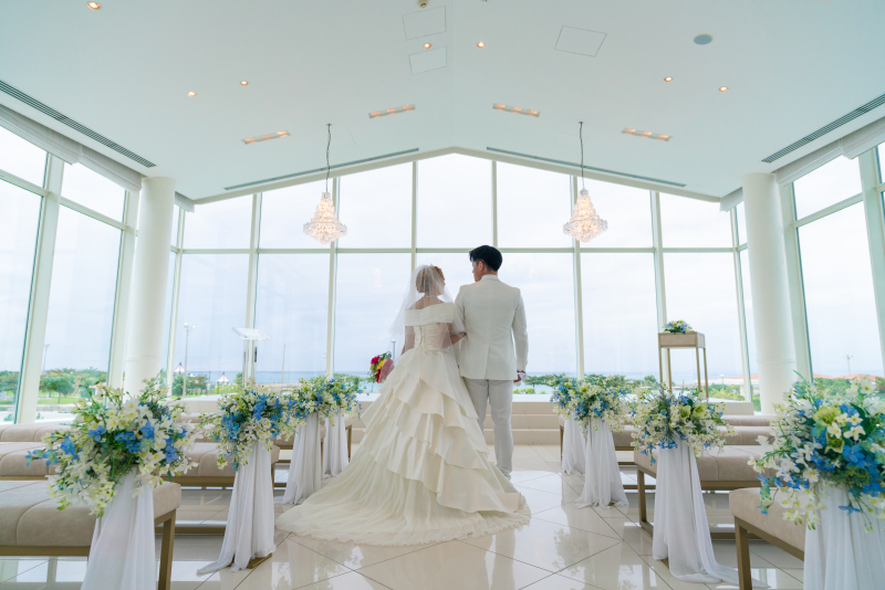 チャペルの中で撮影