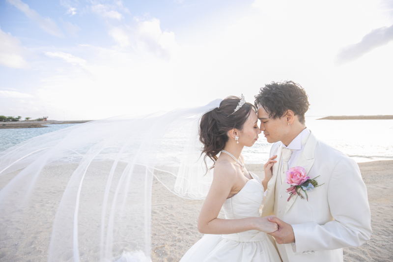 ベールなびかせショット