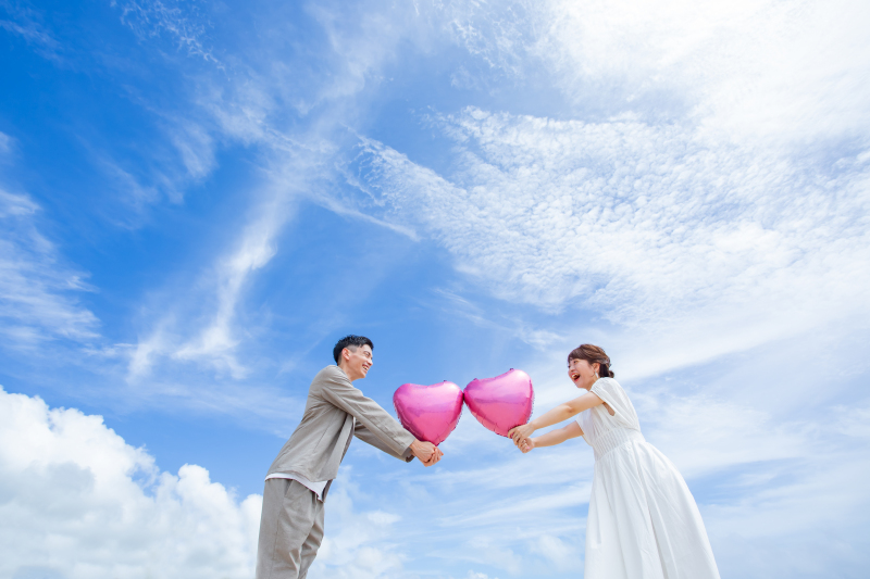 青空をバックに！