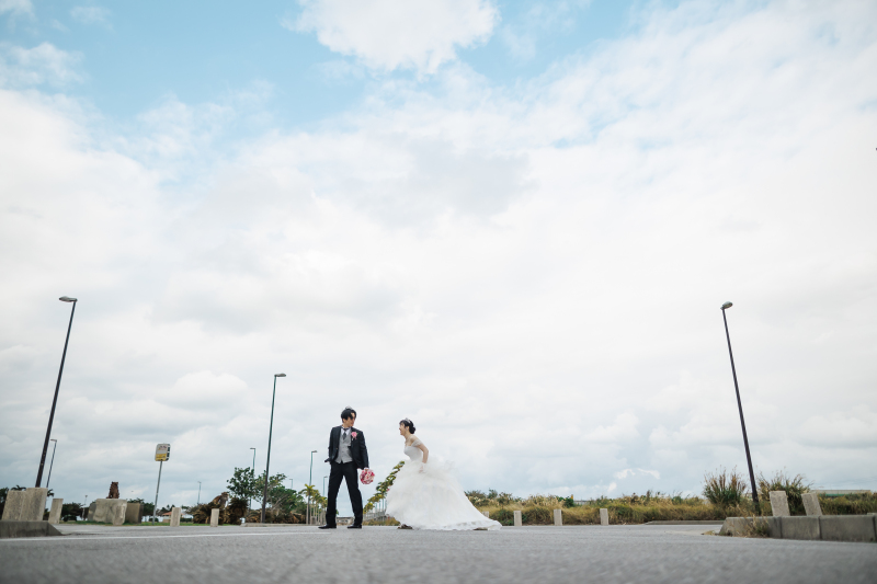 チャペルとビーチの移動中も♡