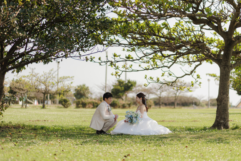 小さな結婚式 沖縄サザンビーチ店_ガーデンで撮影できる