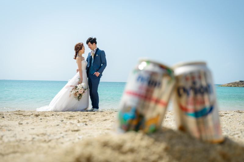 小さな結婚式 沖縄サザンビーチ店_海で撮影できる