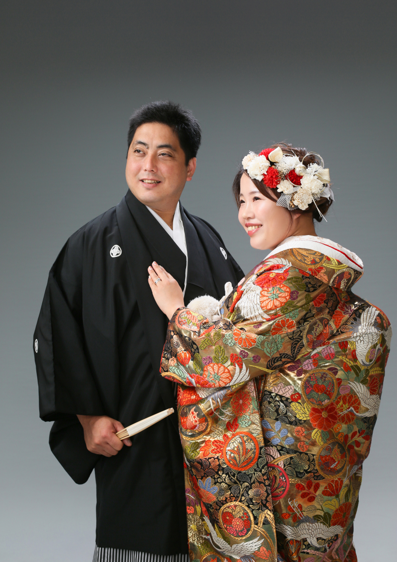 黒紋付&times;色打掛