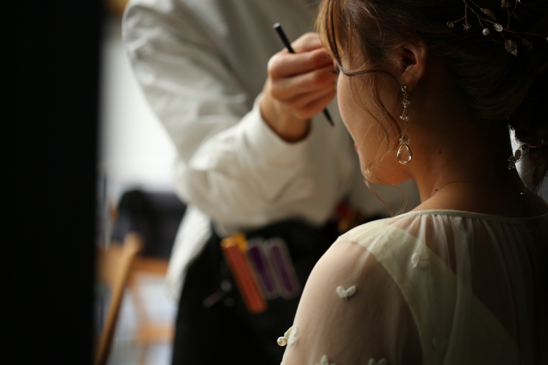 専用のブライズルームでお支度スタート