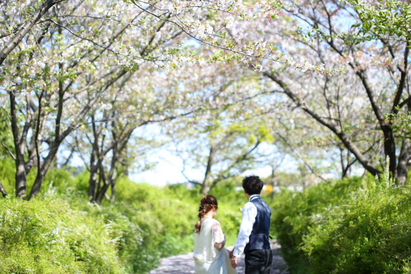 最後は半田運河沿いの並木道で1枚