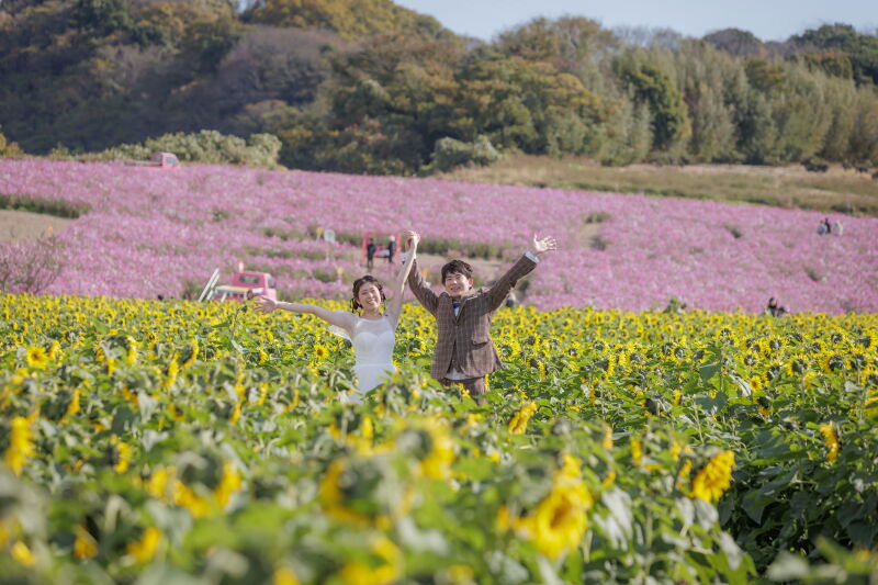 【洋装1着/花ひろばロケ】全データ80カット（美肌補正付）※施設入場料別途