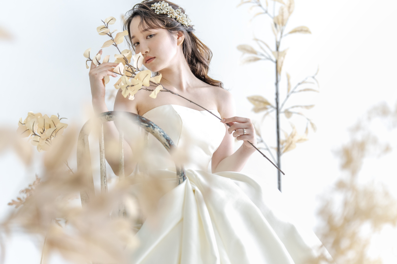【洋装1着/ソロウェディング&times;アルバム】美肌レタッチ付き♪3cutアルバム＋データ・ヘアメイクと衣装がついたパックプラン